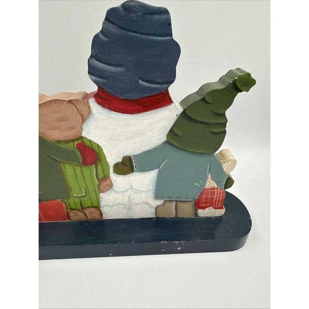 Handpainted 2005 Christmas Carolers Trio Wood Wall Shelf Sitter